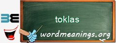 WordMeaning blackboard for toklas